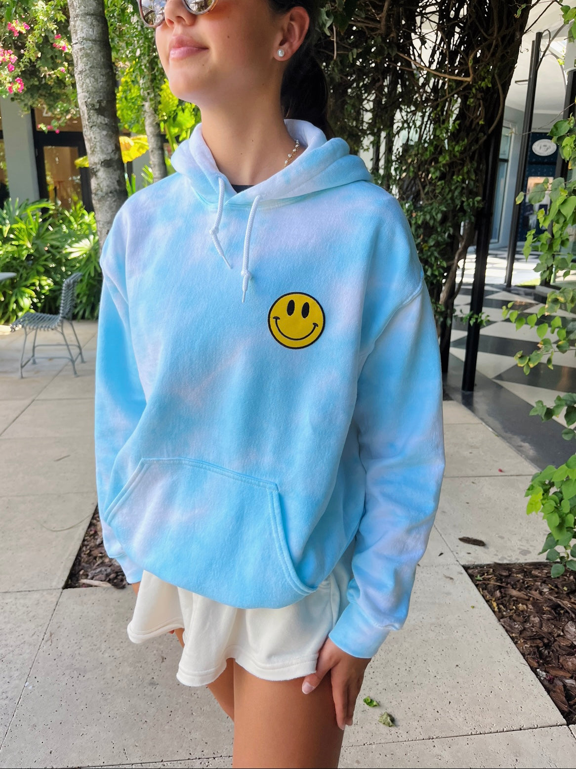 Tie-dye Smiley Face Sweatshirt